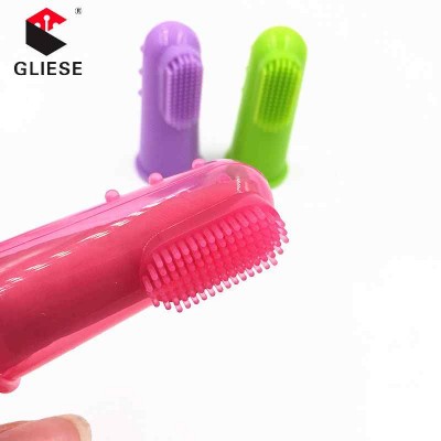 Wholesale Pet Supplies Safe Clean Food Grade Silicone Pet Dog Finger Toothbrush