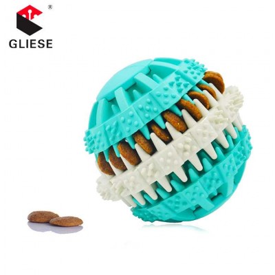 Clean Teeth Environmentally Friendly Nontoxic Rubber Rotatable Interactive Toy Dog Ball Chew